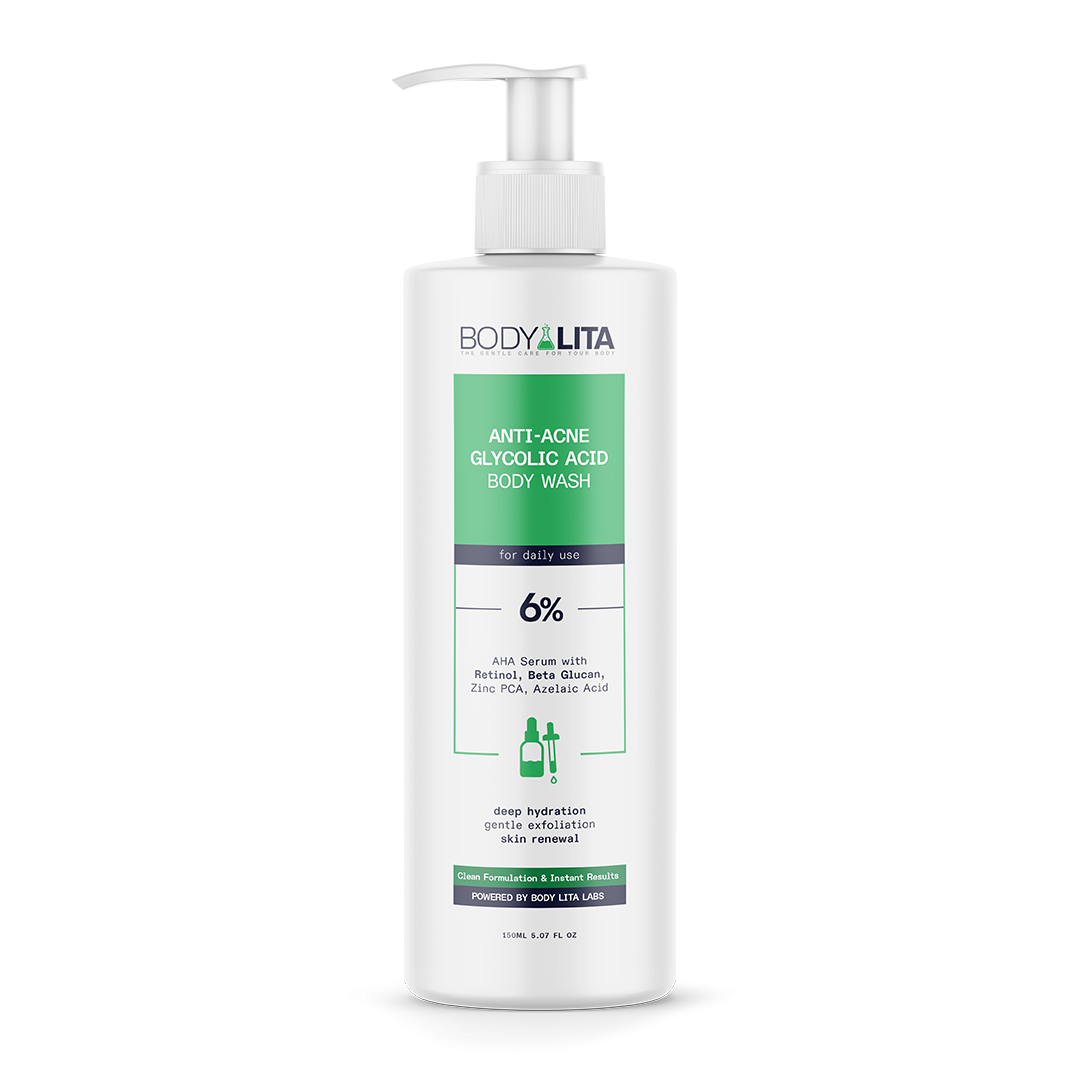 BodyLita Glycolic Acid 6% Serum Anti-Acne Body Wash with Salicylic & Azelaic Acid, 150ml