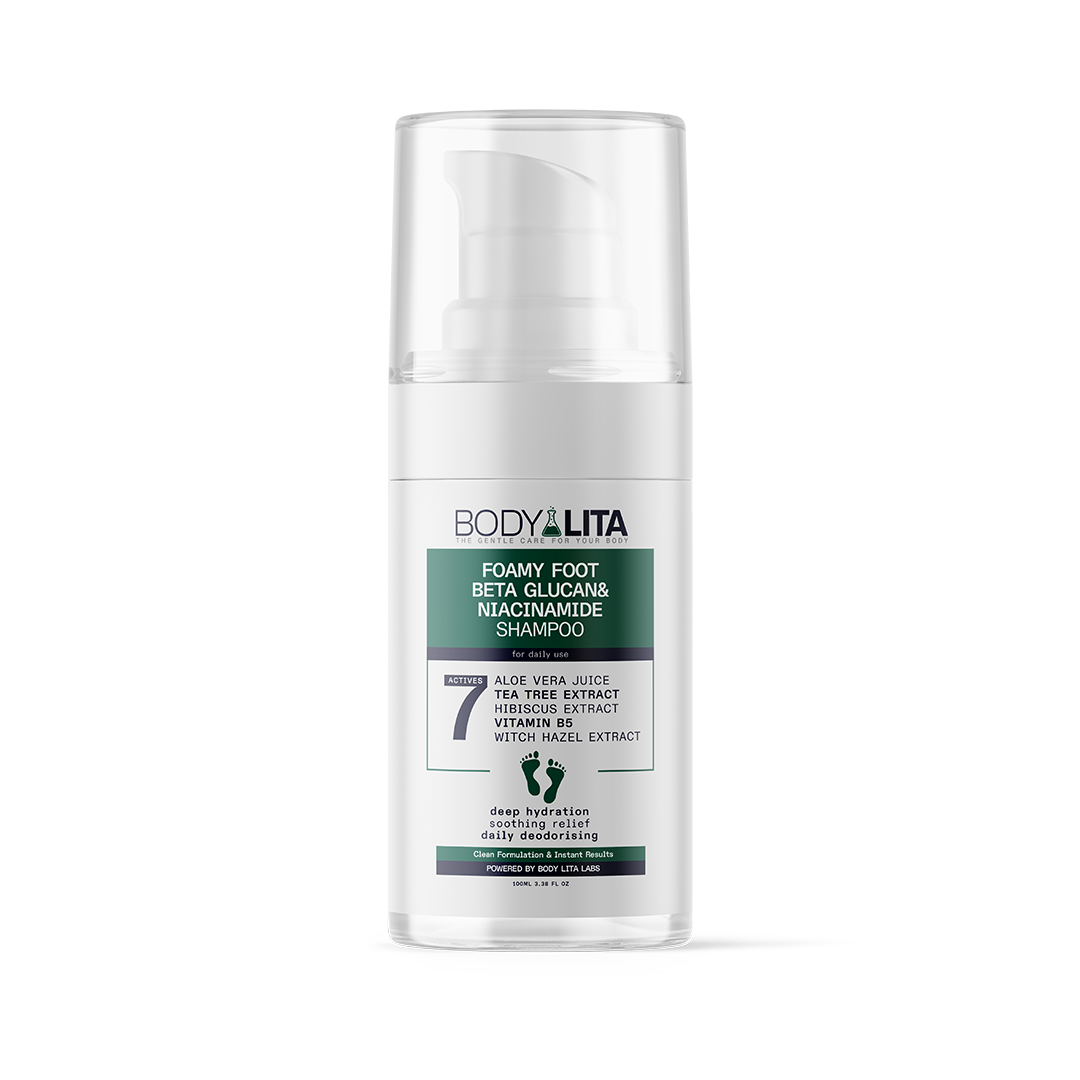 BodyLita FoamyFoot Foot Shampoo with Tea Tree & Witch Hazel, Odor & Fungus Defense, 100ml